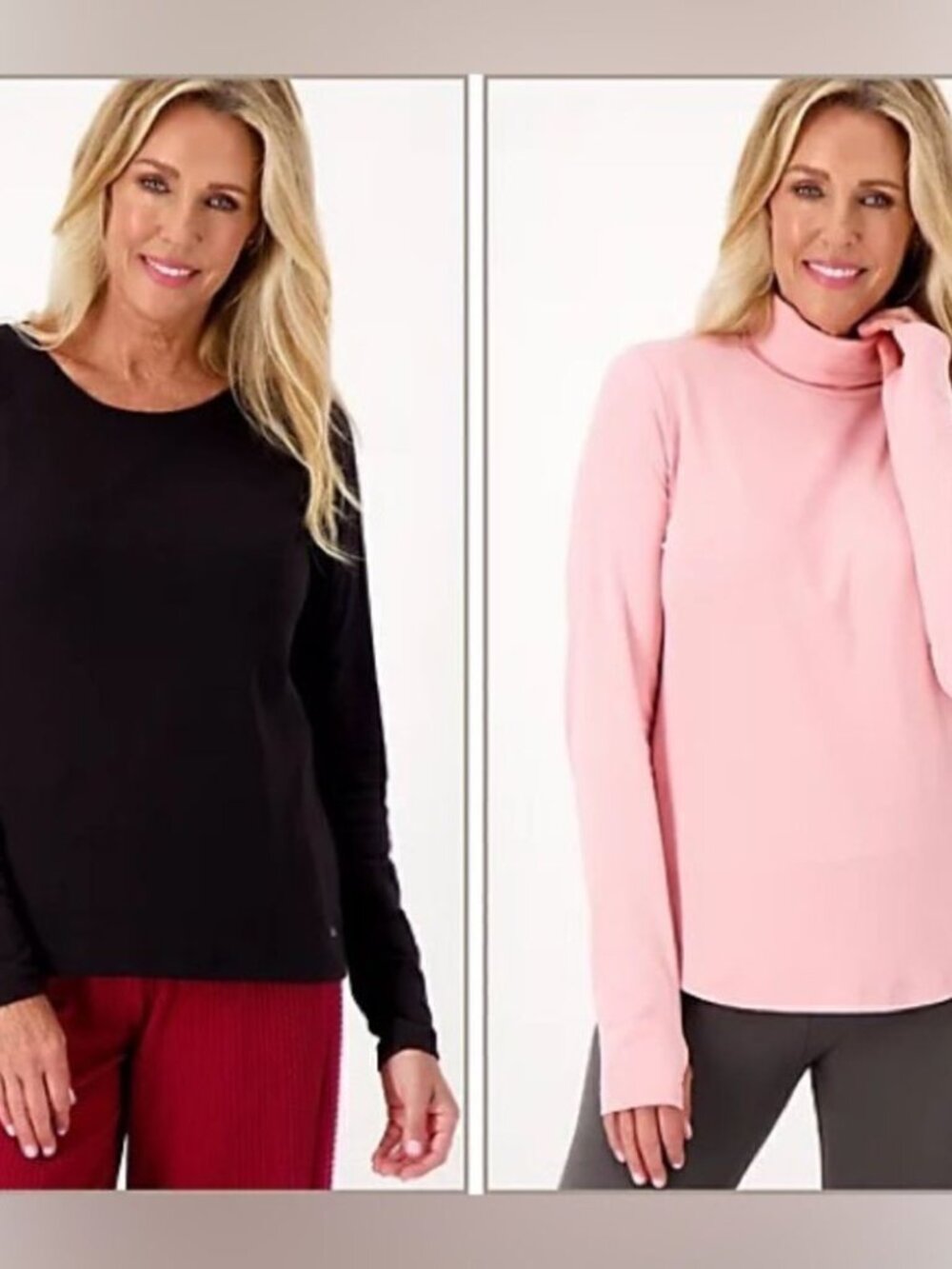 zuda 2-Pack Turtleneck and Scoop Neck Tops